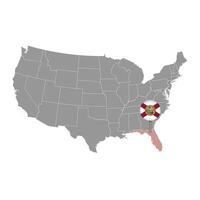 pointeur de carte avec le drapeau de la Floride. illustration vectorielle. vecteur