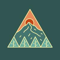 le Montagne et arbre sur le forêt la nature vecteur t chemise pièce autocollant logo Extérieur art