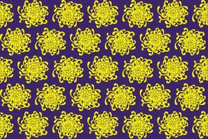 illustration de Jaune chrysanthème fleur sur violet Contexte. vecteur