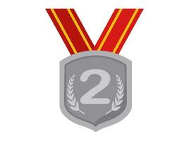 argent médaille 2e endroit récompense vecteur