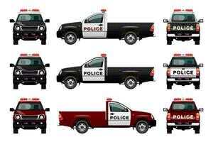 ramasser un camion police voiture avec rouge sirène vecteur
