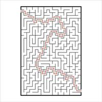 labyrinthe rectangulaire abstrait. jeu pour les enfants. casse-tête pour les enfants. une entrée, une sortie. énigme du labyrinthe. illustration vectorielle plane simple isolée sur fond blanc. avec réponse. vecteur