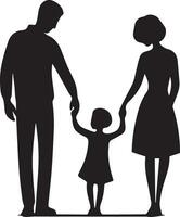 famille silhouette isolé plus de blanc Contexte modifiable vecteur illustration