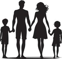 famille silhouette isolé plus de blanc Contexte modifiable vecteur illustration