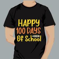 100 jours de conception de t-shirt de typographie scolaire vecteur