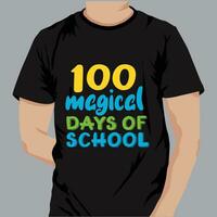 100 jours de conception de t-shirt de typographie scolaire vecteur