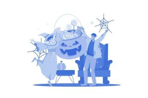 Halloween illustration concept sur une blanc Contexte vecteur