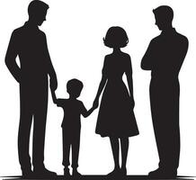 famille silhouette isolé plus de blanc Contexte modifiable vecteur illustration