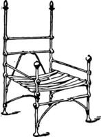 Cadre de médiéval bras chaise, ancien illustration vecteur