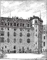 Château de le ducs de Bretagne, nantais, paie de la Loire, France, ancien gravure vecteur