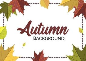 conception horizontale d'automne avec des feuilles tombantes colorées. place pour le texte. illustration vectorielle vecteur