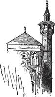 minaret, ancien gravure vecteur