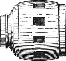 roue moyeu, ancien gravure vecteur