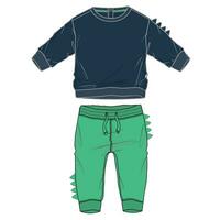 sweat-shirt avec joggeur les pantalons de survêtement haleter vecteur illustration modèle pour des gamins