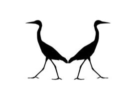 paire de le noir héron oiseau, egretta ardesiaca, aussi connu comme le noir aigrette silhouette pour art illustration, logo, pictogramme, site Internet, ou graphique conception élément. vecteur illustration