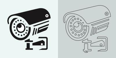 ensemble de Sécurité ou surveillance caméra Icônes. vidéosurveillance caméra icône, vecteur graphique. sans fil Sécurité caméra icône. noir icône illustration pour vidéosurveillance caméra isolé sur blanc Contexte