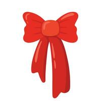 rouge ruban icône pour Noël élément décoration vecteur illustration