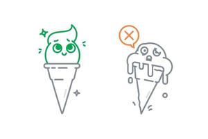 icônes de crème glacée dans différents états vecteur