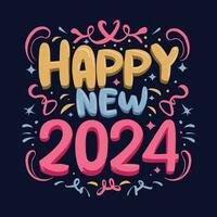 content Nouveau année 2024, Nouveau année T-shirt conception. Nouveau 2024 T-shirt conception. vecteur