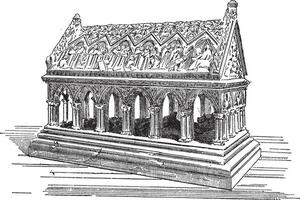 tombeau de Saint Étienne dans aubazine, ancien gravure. vecteur