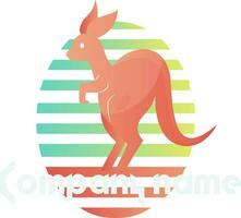 rose kangourou à l'intérieur une coloré élipse vecteur logo conception sur une blanc Contexte