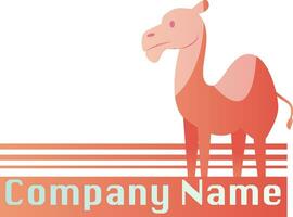 rose chameau avec endroit pour une texte vecteur logo conception sur une blanc Contexte