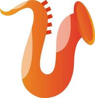Facile vecteur illustration de une Orange trompette sur blanc Contexte