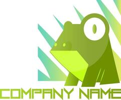 lumière vert grenouille avec gros yeux vecteur logo illustration sur une blanc Contexte