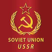 Symbole du drapeau de l'URSS Union soviétique ex Russie pays vector illustration fond rouge