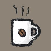 art contemporain au pinceau dessiné à la main, tasse d'illustration vectorielle de café vecteur