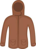 Veste d'hiver marron, illustration, vecteur sur fond blanc