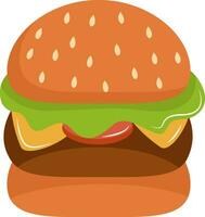 Délicieux burger, illustration, vecteur sur fond blanc