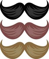 moustaches, illustration, vecteur sur fond blanc