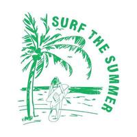 oeuvre de vacances d'été de surf vecteur