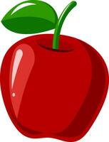 belle pomme rouge, illustration, vecteur sur fond blanc.