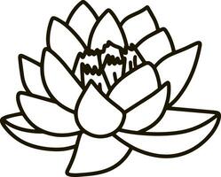 lotus fleur griffonnage icône pochoir vecteur