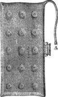 hydrostatique caoutchouc matelas, ancien gravure. vecteur