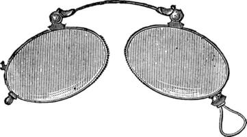 des lunettes - ordinaire nez agrafe, ancien gravure. vecteur