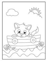 extraordinairement magnifique chat coloration pages pour enfants. vecteur