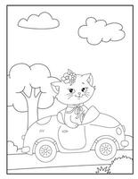 extraordinairement magnifique chat coloration pages pour enfants. vecteur