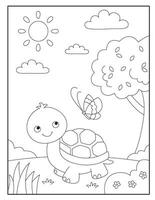 tortue coloration pages pour des gamins vecteur