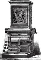 le grand grillage Baudon, ancien gravure. vecteur