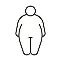 obèse corps de la personne obèse graisse ligne icône. graisse figure et gros Taille homme. vecteur contour illustration