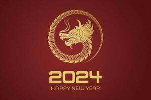 content chinois Nouveau année 2024 chinois zodiaque année de le dragon vecteur