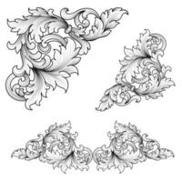 vecteur illustration de décoratif coin Cadre ensemble. main dessiner de coins différent formes fleur décoration vecteur conception griffonnage esquisser style pour mariage et bannière.