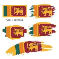 ensemble de vecteur drapeaux de sri lanka