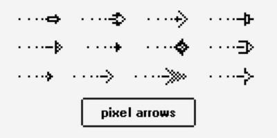 pixel Icônes, panneaux, La Flèche symboles pour interface conception, la toile conception, applications, présentations et beaucoup plus vecteur