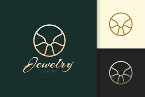 logo de bijoux en forme élégante et luxueuse pour la beauté et la mode vecteur