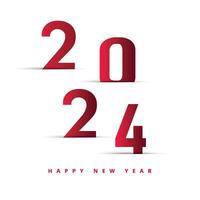 magnifique 2024 Nouveau année carte fête sur blanc Contexte vecteur