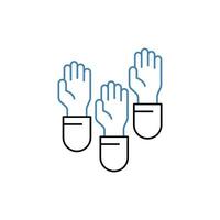 élever mains concept ligne icône. Facile élément illustration. élever mains concept contour symbole conception. vecteur